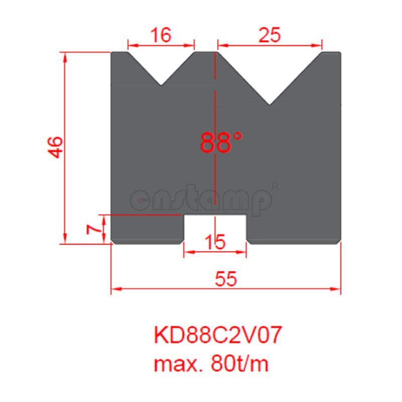 KD88C2V07 Amada Style Press Brake Tooling-2V-Dies/Lower Tools