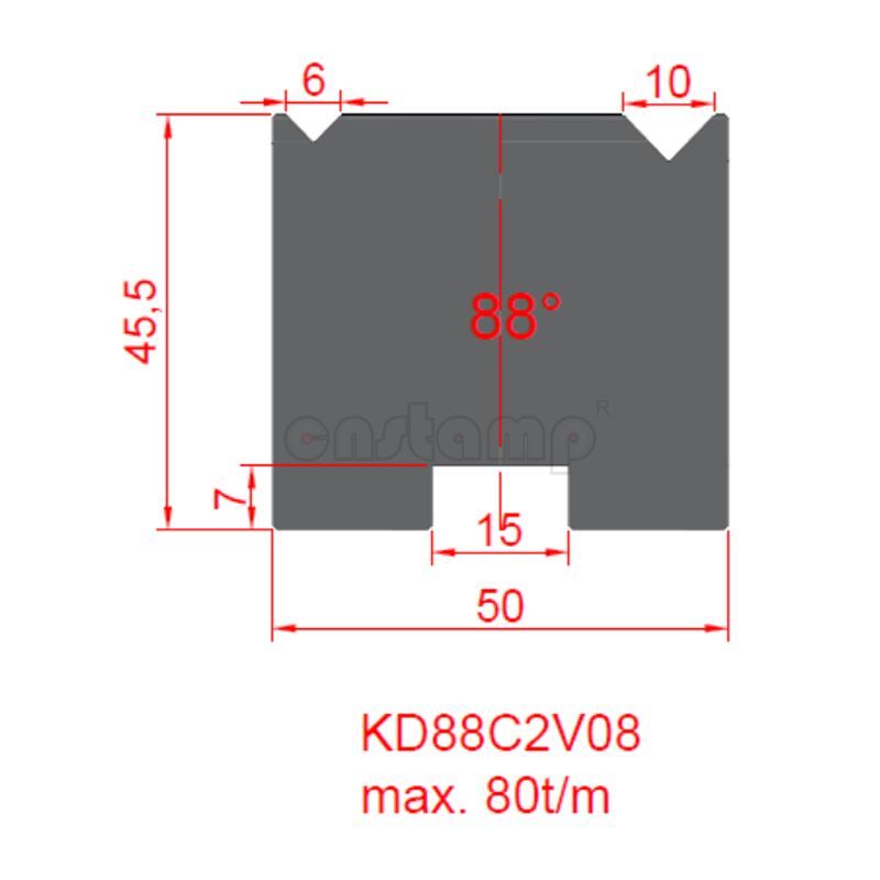 KD88C2V08 Amada Style Press Brake Tooling-2V-Dies/Lower Tools