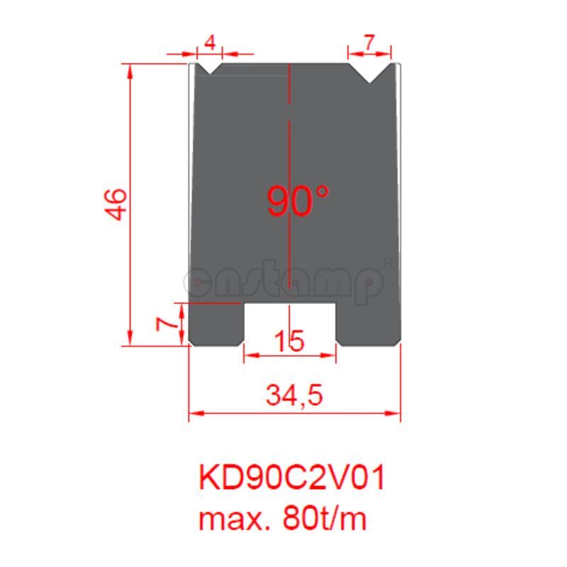 KD90C2V01 Amada Style Press Brake Tooling-2V-Dies/Lower Tools
