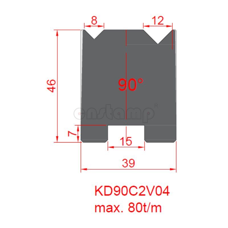 KD90C2V04 Amada Style Press Brake Tooling-2V-Dies/Lower Tools