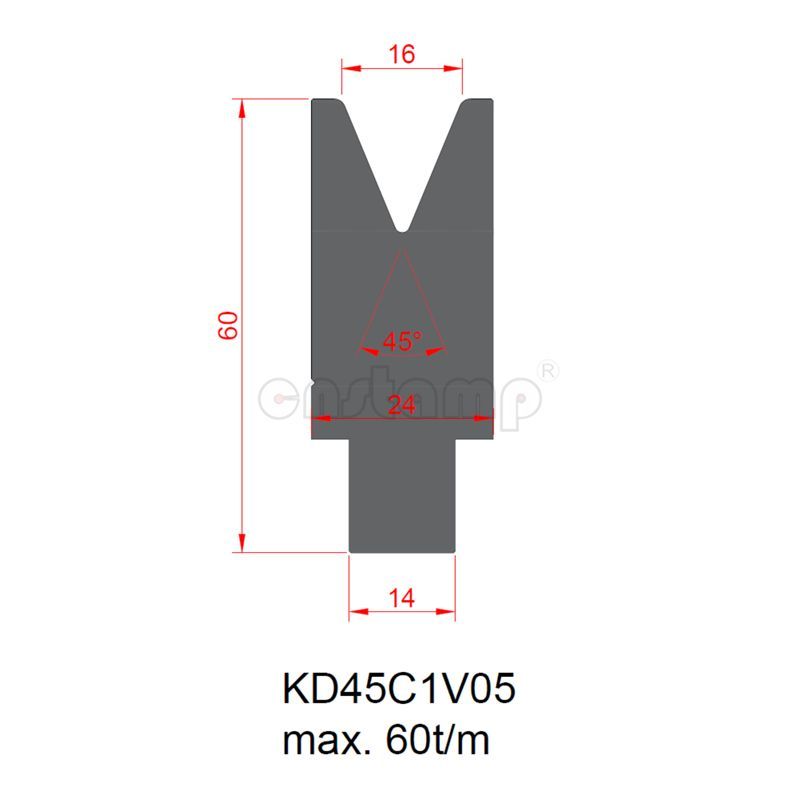 KD45C1V Amada Style Press Brake Tooling-1V-Dies/Lower Tools