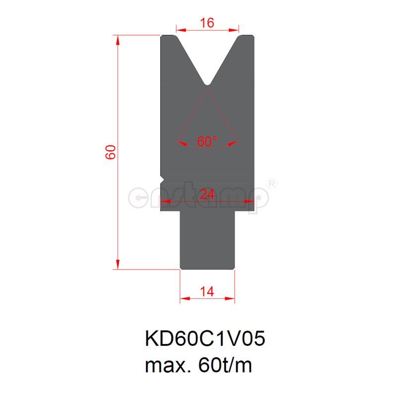 KD60C1V Amada Style Press Brake Tooling-1V-Dies/Lower Tools