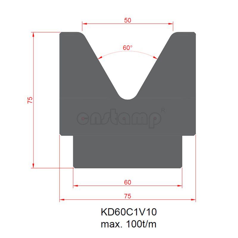 KD60C1V10 Amada Style Press Brake Tooling-1V-Dies/Lower Tools