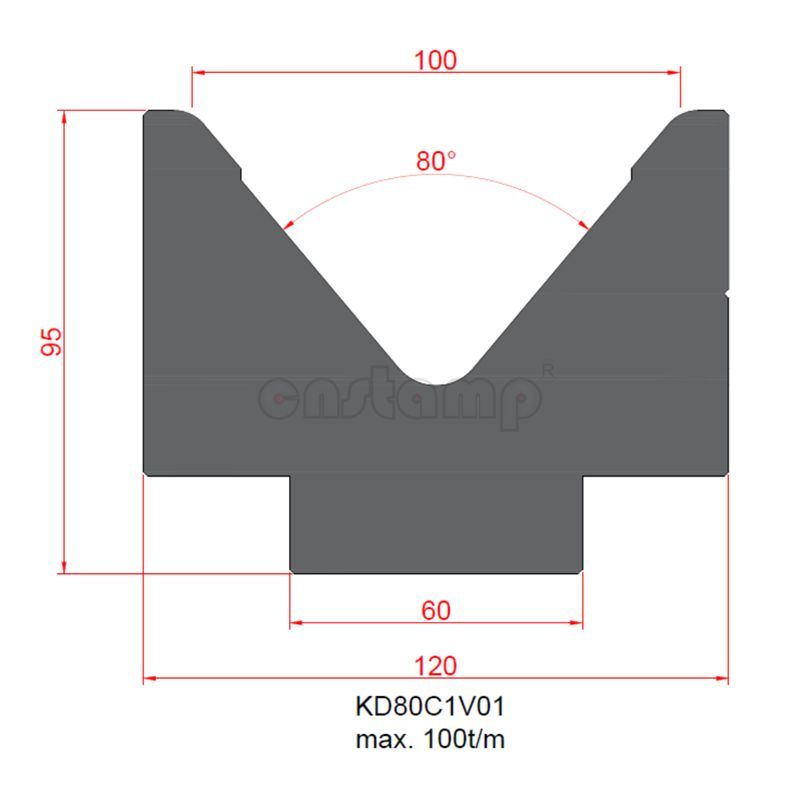 KD80C1V01 Amada Style Press Brake Tooling-1V-Dies/Lower Tools