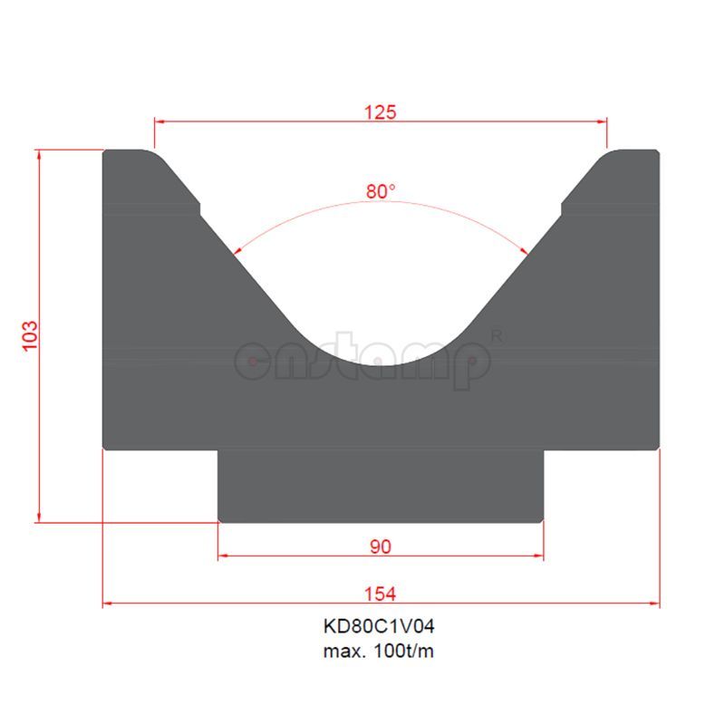 KD80C1V04 Amada Style Press Brake Tooling-1V-Dies/Lower Tools