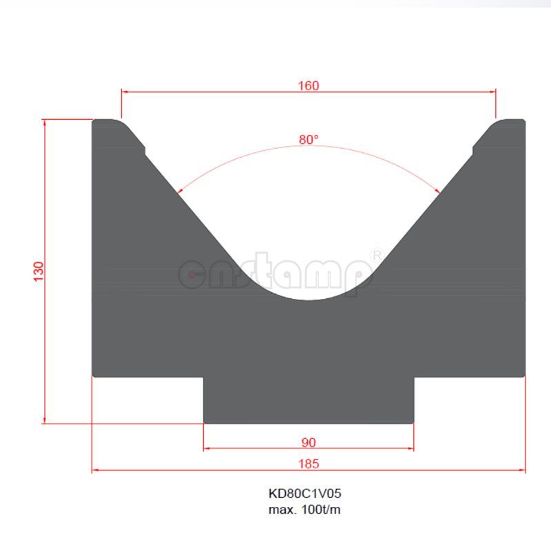 KD80C1V05 Amada Style Press Brake Tooling-2V-Dies/Lower Tools