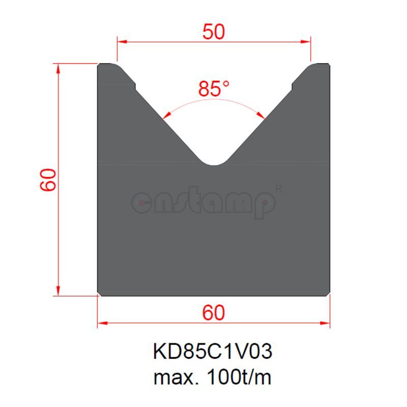 KD85C1V01 Amada Style Press Brake Tooling-1V-Dies/Lower Tools