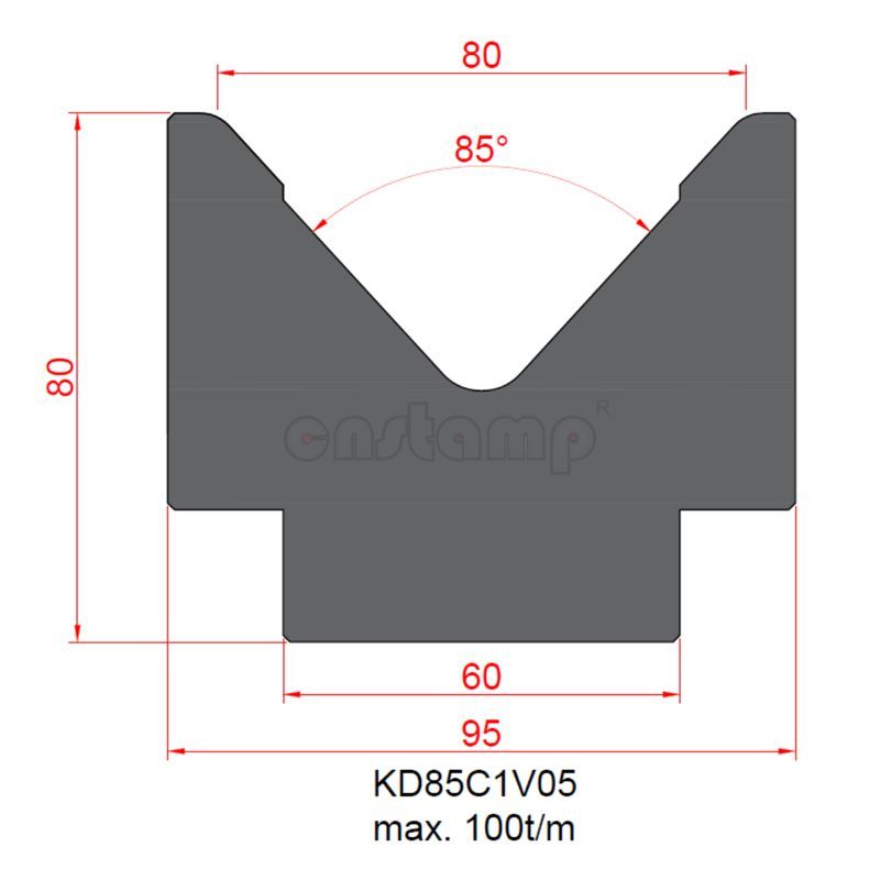 KD85C1V05 Amada Style Press Brake Tooling-1V-Dies/Lower Tools