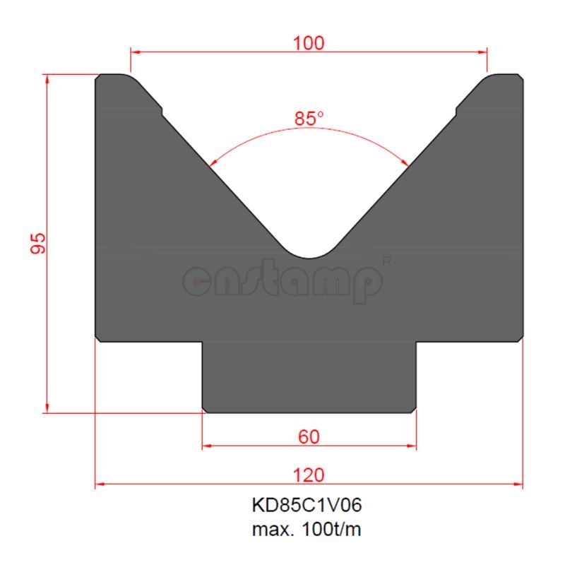 KD85C1V06 Amada Style Press Brake Tooling-1V-Dies/Lower Tools