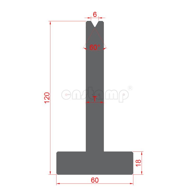 60 degree H120mm Amada Style Press Brake Tooling-T-Dies/Lower Tools