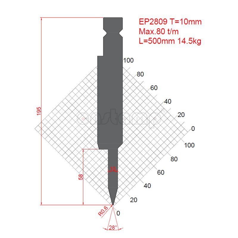 28 degree Hemming punch Trumpf Style Press Brake Tooling-Punches/Upper Tools