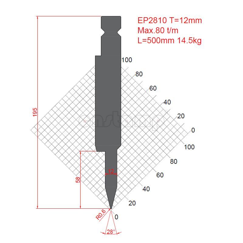 28 degree Hemming punch Trumpf Style Press Brake Tooling-Punches/Upper Tools