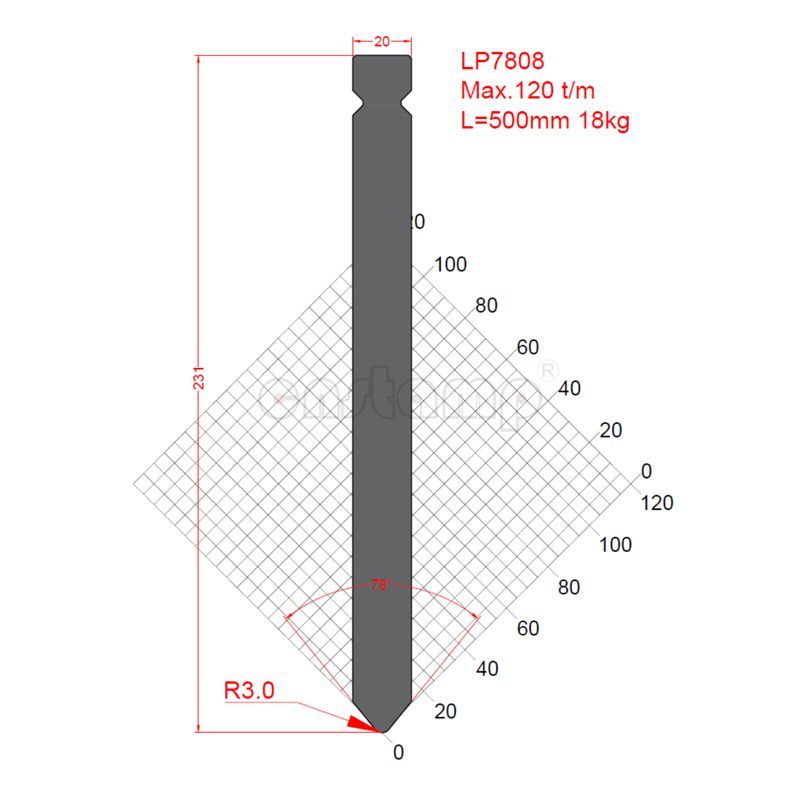 LP7808 LVD Style Press Brake Tooling-Punches/Upper Tools