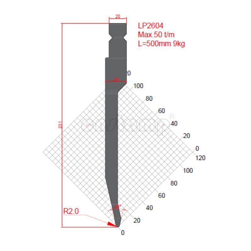 LP2604 LVD Style Press Brake Tooling-Punches/Upper Tools