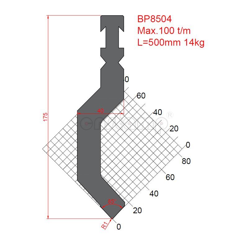 BP8504 Bystronic Style Press Brake Tooling-Punches/Upper Tools